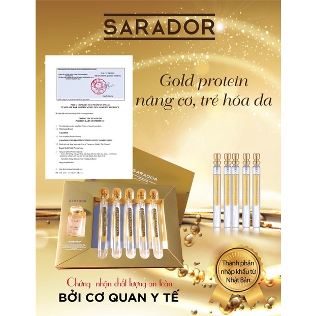 GOLD PROTEIN - Tinh chất vàng Nano [Hộp 5 ống + 12 sợi protein]