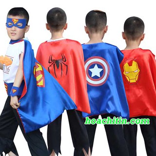 Áo choàng siêu nhân cho bé các nhân vật siêu anh hùng Tặng kèm mặt nạ
