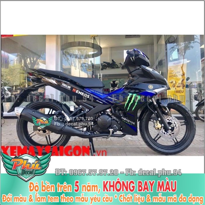Tem rời cover Exciter 150 Monster xanh đen (H) -1