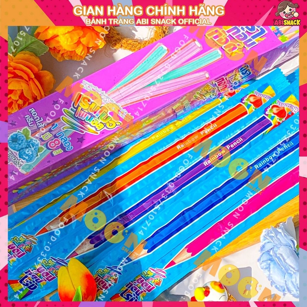 Kẹo dẻo trái cây cầu vòng bút chì siêu to khổng lồ 1 cây 25g bánh kẹo Moon Snack Food