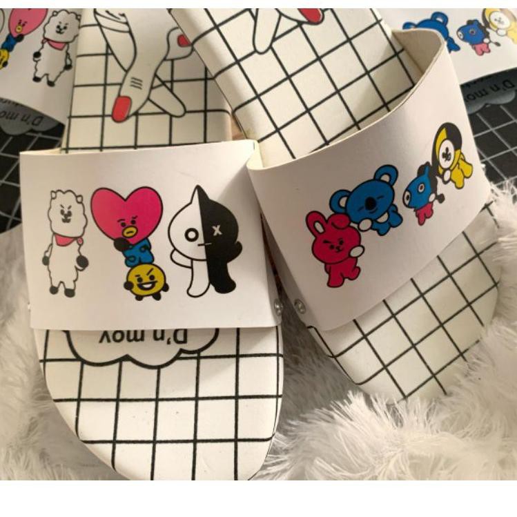 Dép Quai Ngang Họa Tiết Bt21 Dễ Thương Cho Nữ Bts Bt21 Llk.23Mr21E