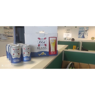 Bia kronenbourg 1664 blanc 5% – lon 330ml – thùng 24 lon + tặng 1 ly blanc 1664