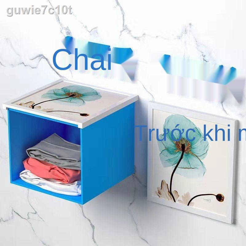 (HÀNG HOT)Tủ đựng quần áo phòng tắm giá treo tranh tường nhà vệ sinh không đục lỗ lưu trữ gấp