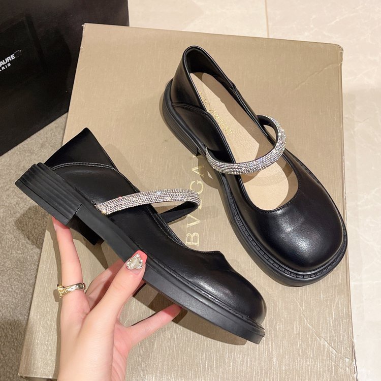 Giày búp bê quai ngang đính đá tiểu thư POCI 183