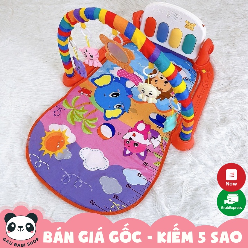 FREE SHIP !!! Thảm nhạc 9BABY cho bé nằm chơi mẫu voi đỏ