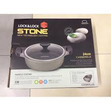 🌲🌲🌲Nồi Đá Cao Cấp Lock&Lock Stone 2 Tay Cầm LCA6242D 24cm (Thành thấp)