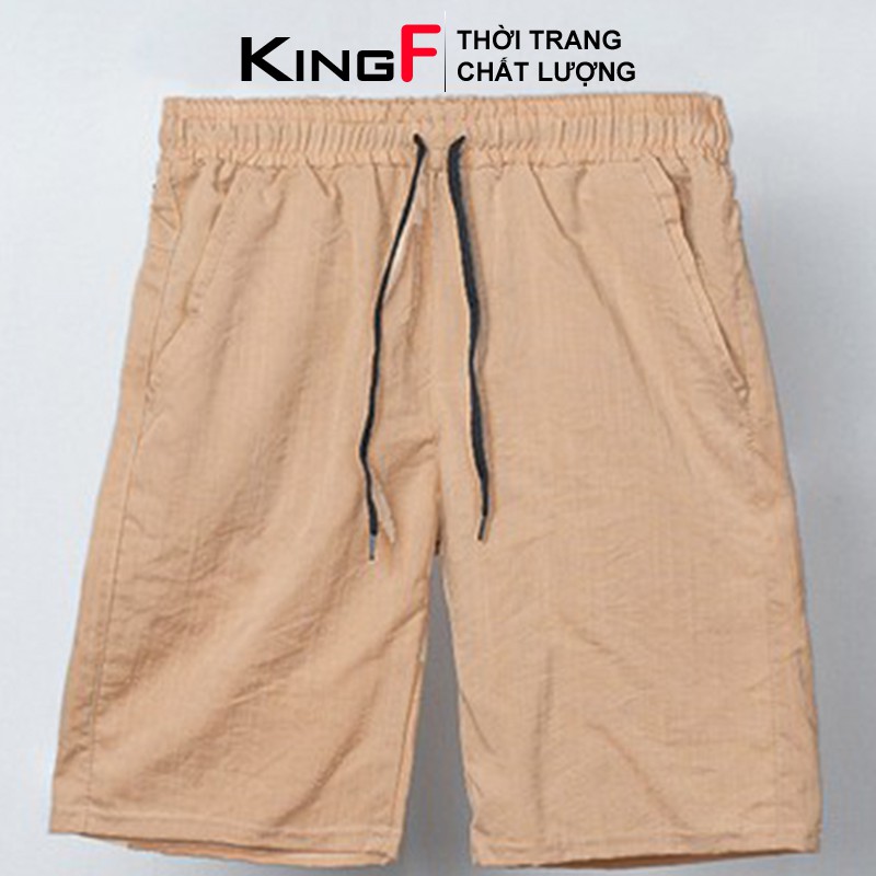 Quần short nam vải đũi KING quần đùi nam trẻ trung sang trọng dễ phối đồ thoáng mát mặc ở nhà đi chơi dã ngoại | BigBuy360 - bigbuy360.vn