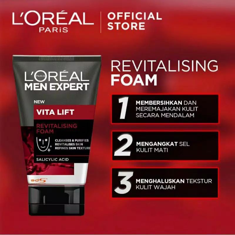 (hàng Mới Về) Sữa Rửa Mặt Tạo Bọt Loreal 100ml Dành Cho Nam