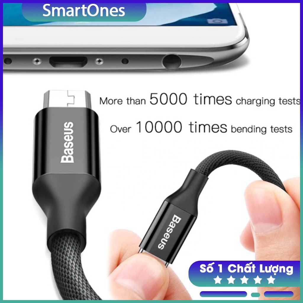 Cáp sạc Baseus Micro USB (1.5m, 2A, Quick charge 3.0) Yiven Series cho Samsung/ Xiaomi/ Oppo/ Asus/ Huawei ...