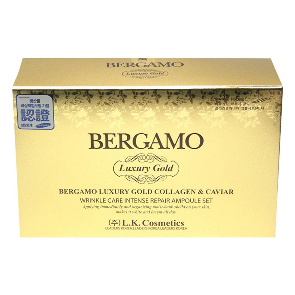 Serum Bergamo Luxury Gold Collagen & Caviar 4 ống x 13ml Hàn Quốc