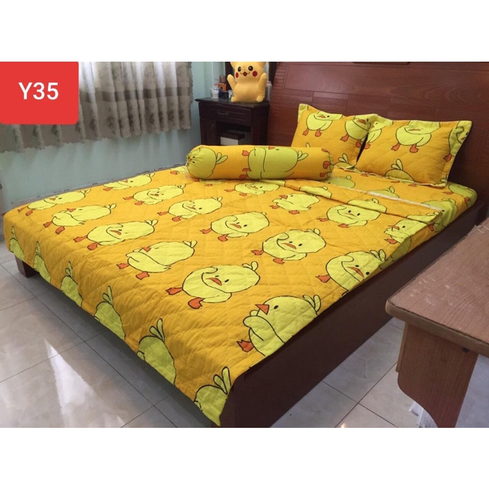 Bộ chăn hè ga gối kèm vỏ gối ôm 5 món 2mx2m2-có chọn mẫu