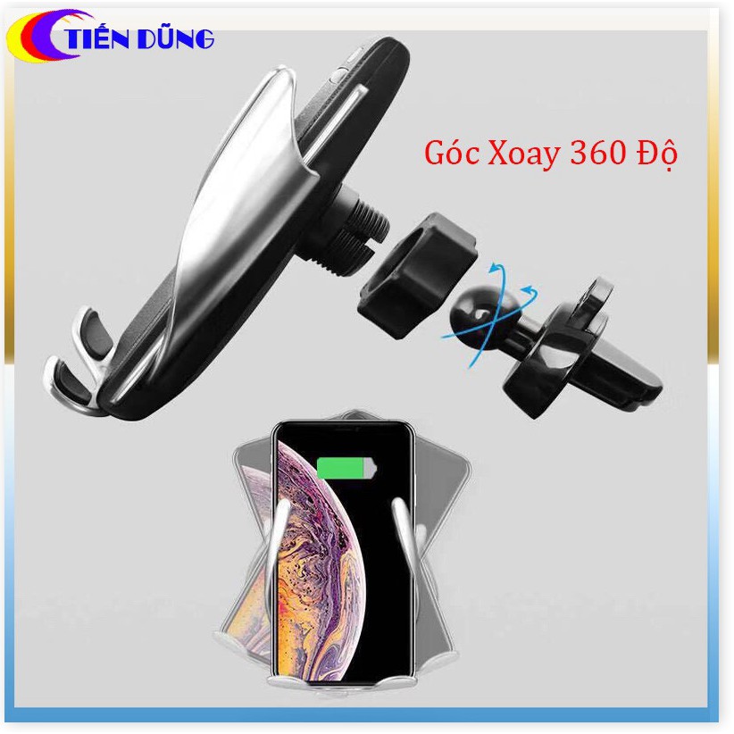 Sạc Không Dây Ô tô S5, Đế Sạc Nhanh Điện Thoại Không Dây Trên Xe Hơi Không Dây Cảm Ứng (Phiên Bản Mới)