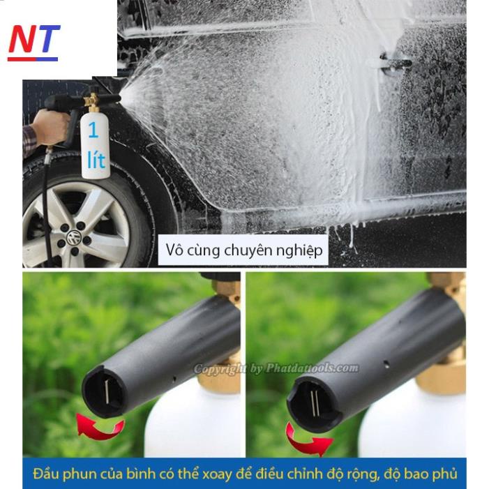 Bình Phun Bọt Tuyết + Súng Xịt Rửa Xe Cho Máy Rửa Xe