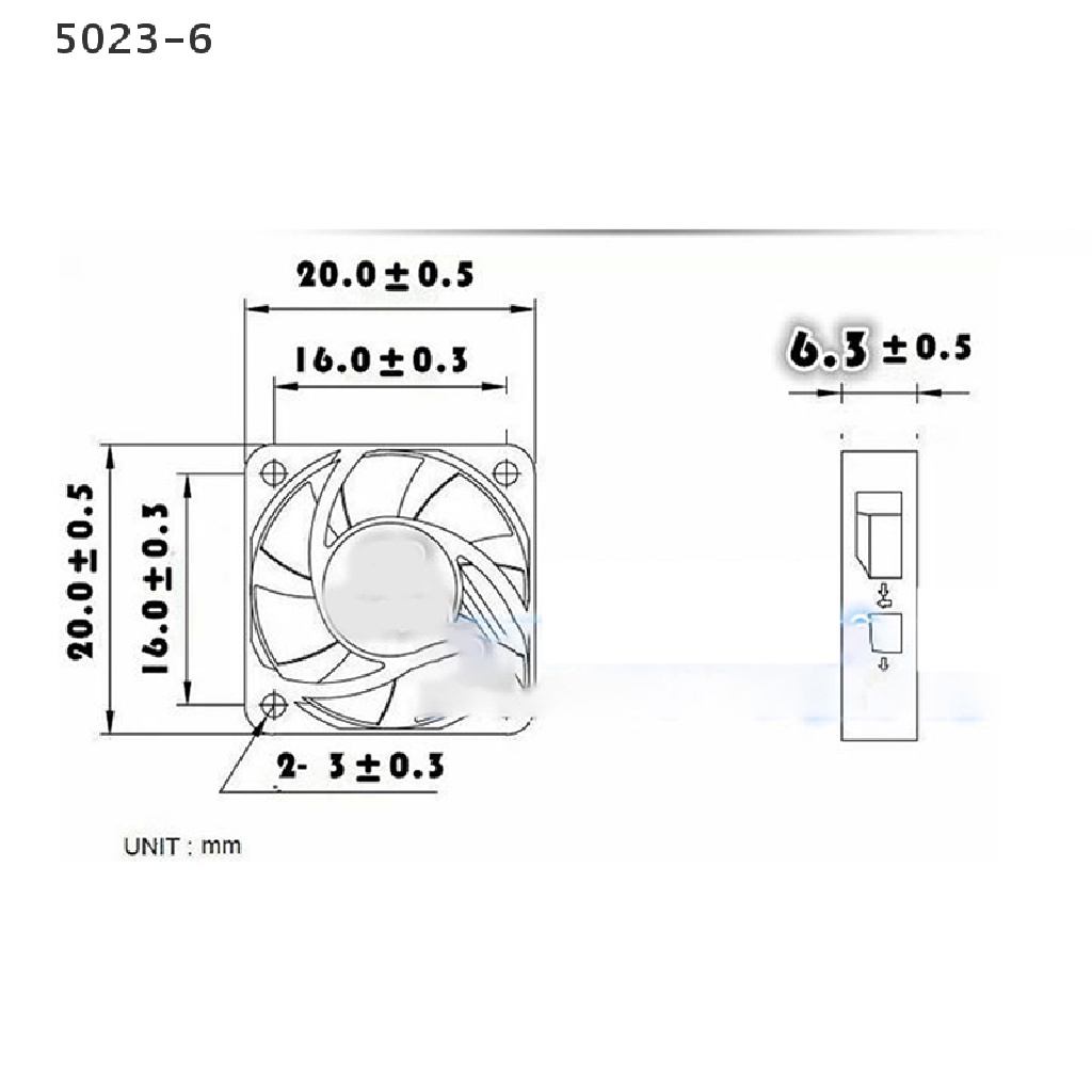 Quạt Tản Nhiệt 2 Dây 5023-6 2006 5v12v 2CM 20MM Cho laptop