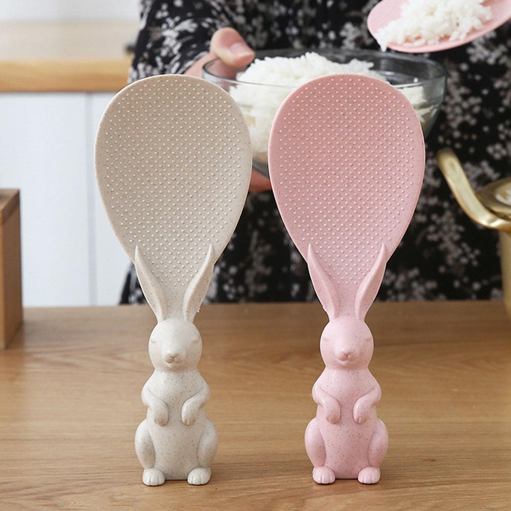 Muỗng xới cơm chống dính W1K6 họa tiết chú thỏ đẹp mắt