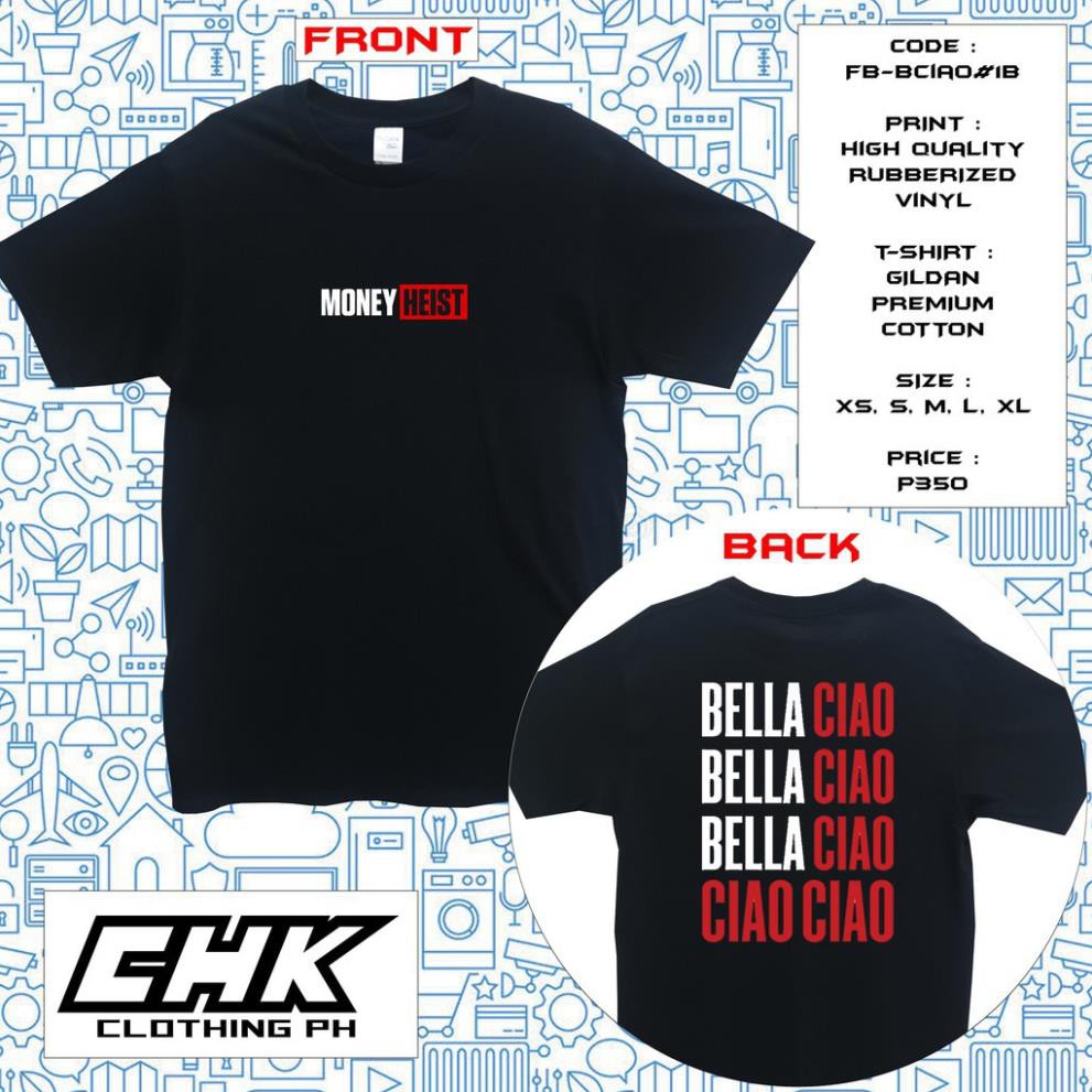 HOT- Áo thun Money Heist / La Casa de / Bella Ciao Ciao Ciao Papel cực ngầu - bán chạy nhất