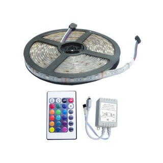 Cuộn led dán 5m Đủ Màu - RGB Chỉnh Màu bằng remote - Nhiều chế độ Sáng, Điện 12v