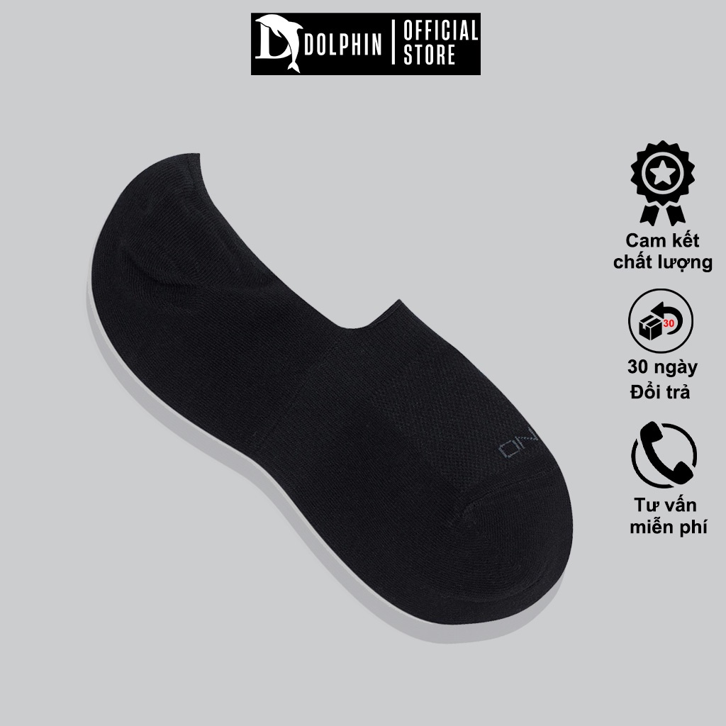 Tất lười nam cao cấp đệm silicon giữ gót chắc chắn, Tất ẩn nam kháng khuẩn khử mùi hôi ON OFF DOLPHIN