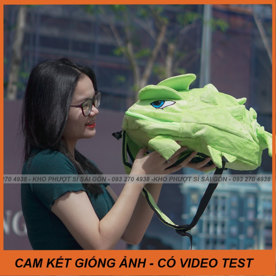 Balo hình khủng long vải nhung mịn phiên bản Swat nhiều màu chọn lựa đi du lịch - đi phượt