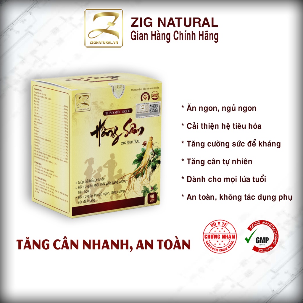 Thảo mộc Gold Hồng Sâm Zig Natural hỗ trợ Tăng cân tự nhiên cho mọi lứa tuổi