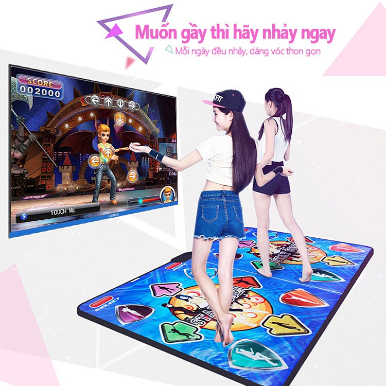 OT516W OT516LThảm nhảy audition tại nhà, tập nhảy,  chơi game nhảy có dây, kết nối máy tính TV có tay cầm có dây