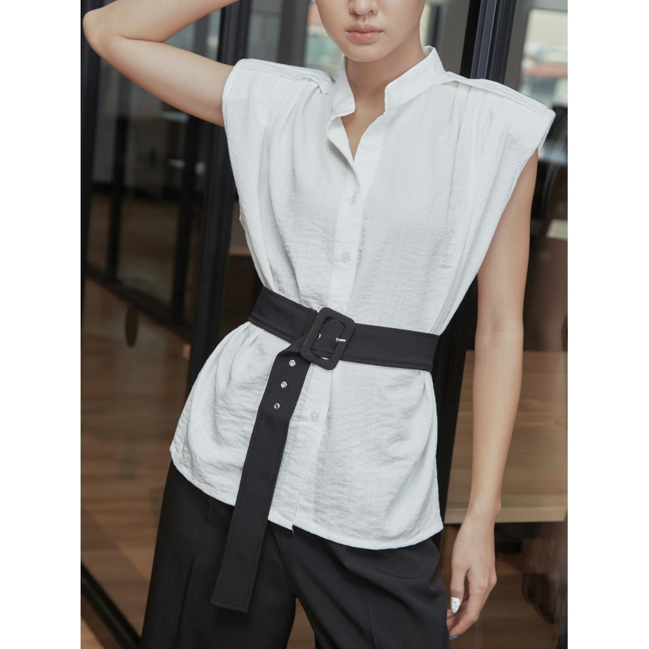 COCO SIN - Áo Sơ Mi Trắng Độn Vai Không Kèm Belt | BigBuy360 - bigbuy360.vn
