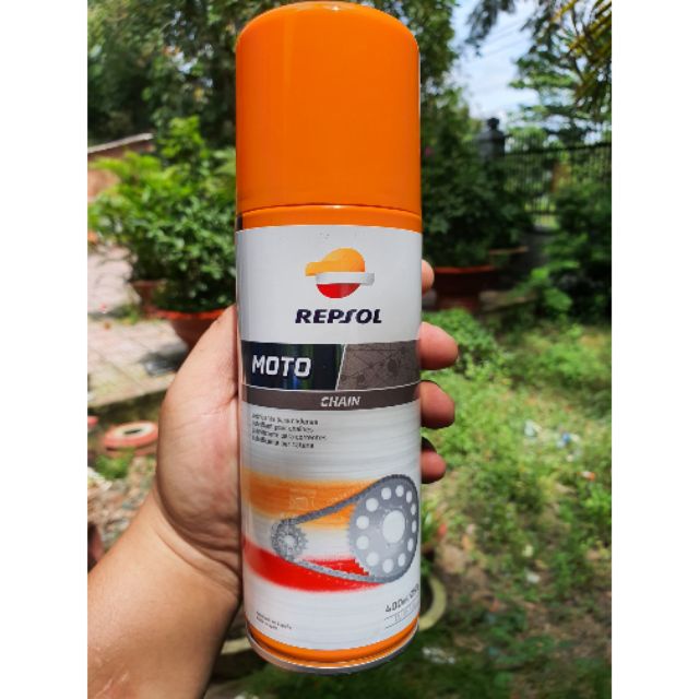 Xịt Dưỡng Sên REPSOL Moto Chain Lube 400ML, Chai Vệ Sinh Sên, Dưỡng Xích Bôi Trơn Sên Xe Máy Chuyên Nghiệp