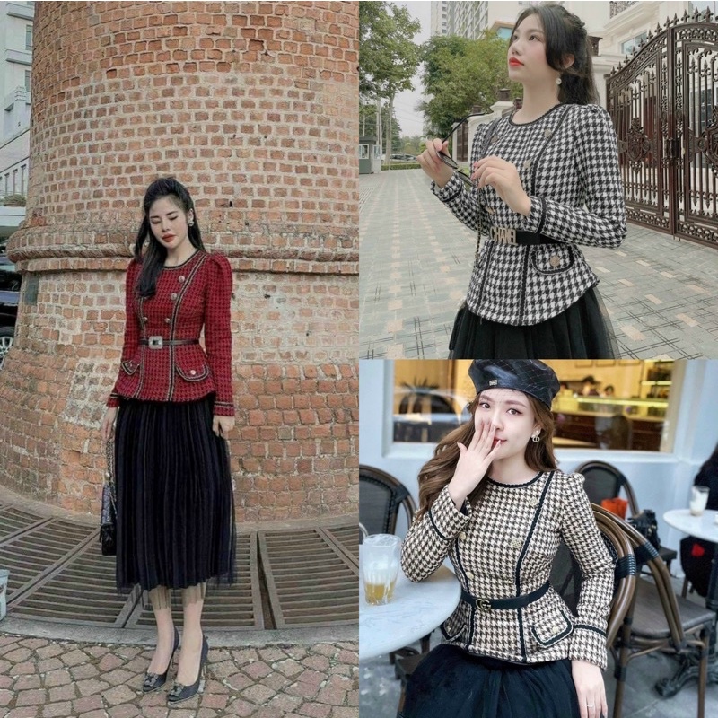 Sét dạ thiết kế cao cấp sang chảnh 3 món kèm ảnh thật 3 màu _Tiệm của Ả