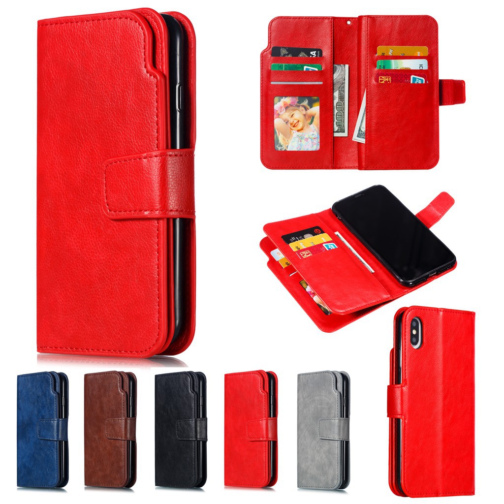 Bao da điện thoại kiêm giá đỡ có ngăn thẻ đa năng cho Iphone X/Xr/Xs/Xsmax