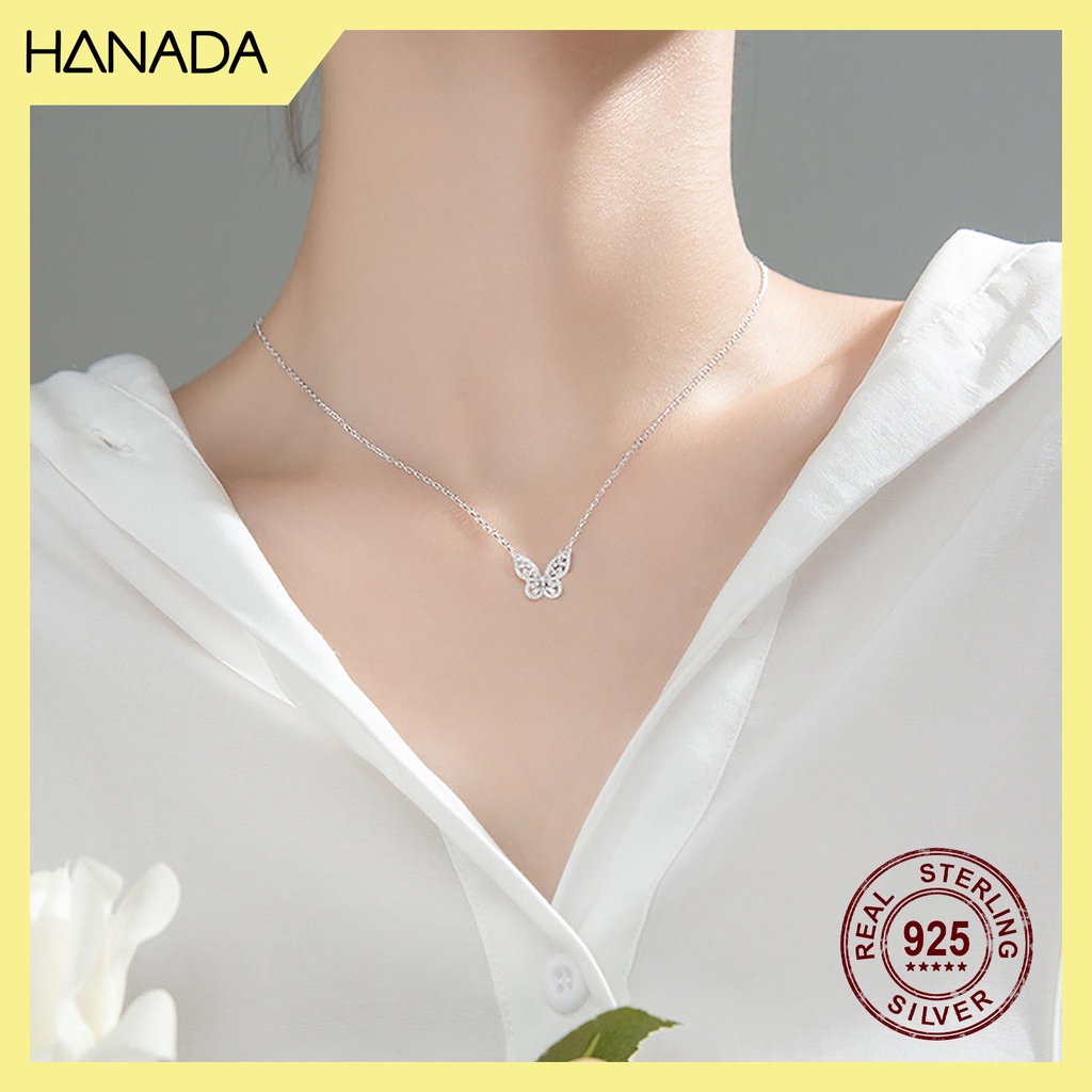 Dây chuyền Bạc 925 Siêu Lấp Lánh Đá Ziconia 7A Sang Trọng Đi Tiệc Vòng cổ Hanada 0956 K8