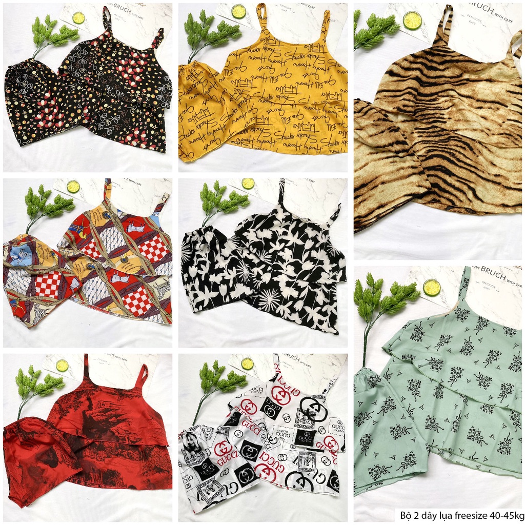 Đồ bộ mặc nhà freesize từ 40-45kg , đồ bộ cho nữ, cho bé gái lớn vải lụa mềm - B33