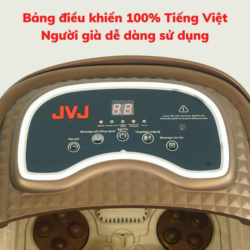 [Freeship 100k] Bồn ngâm chân có Tiếng việt 2021 JVJ B2 massage tự động bằng con lăn, Sục khí,hồng ngoại - Bảo hành 12T