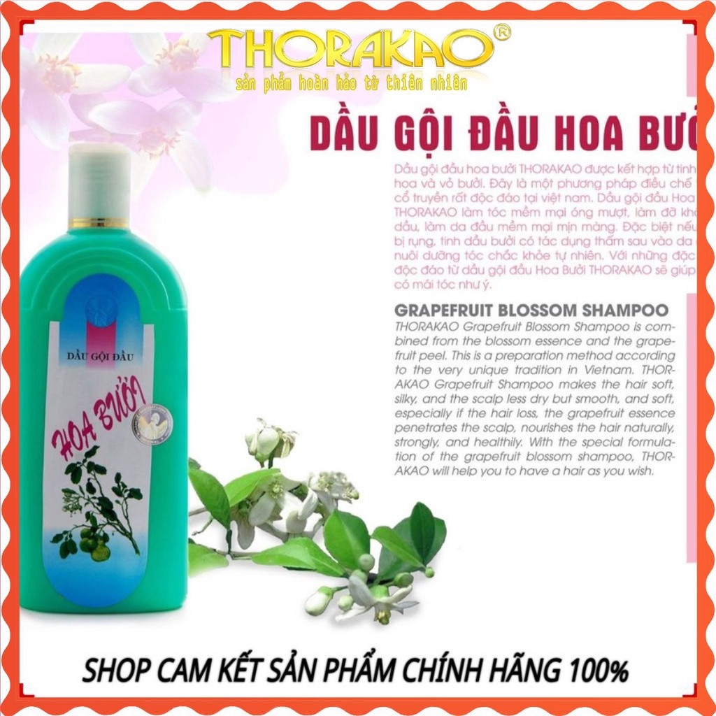 Dầu Gội Hoa Bưởi Thorakao Chai 500ml - Ngăn Ngừa Rụng Tóc Giúp Tóc Óng Mượt