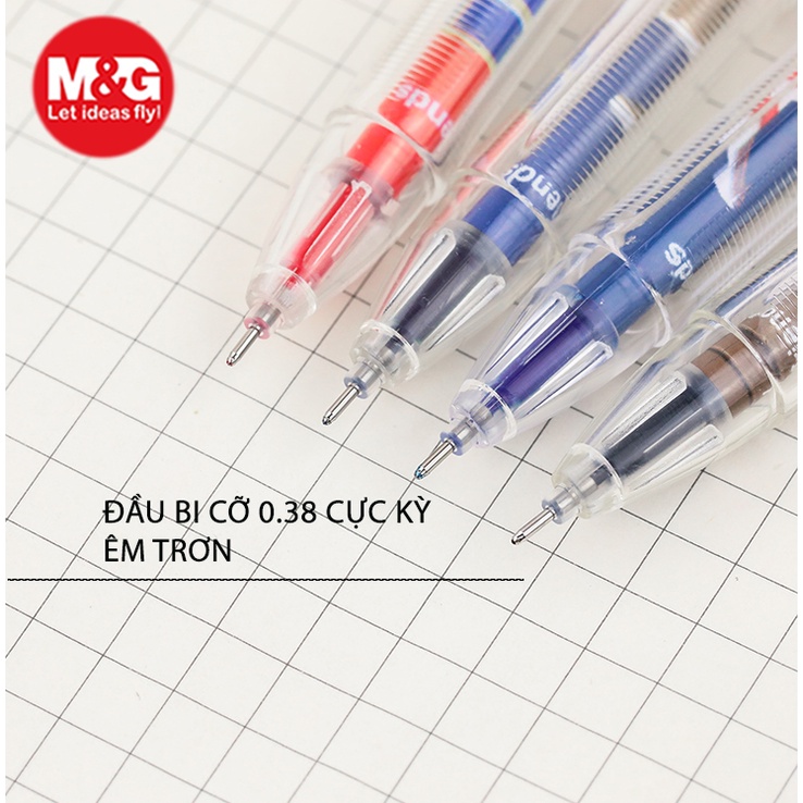 Bút bi nước nét mảnh 0.38, MF2018 mực mịn không bị phai viết êm trơn
