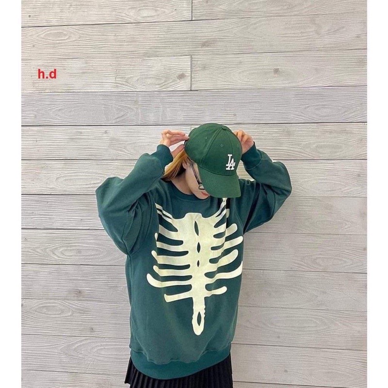 Áo nỉ bo cotton rêu xương 5D HD12