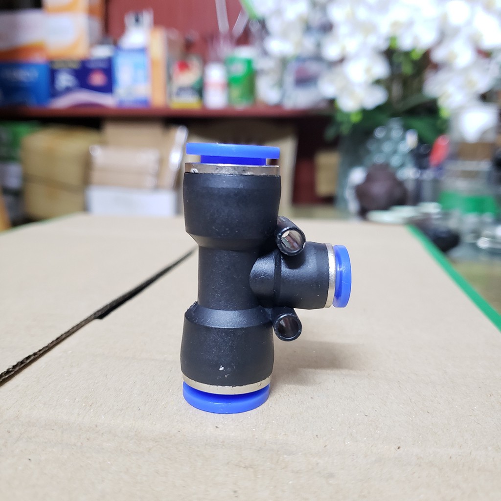 Tê, Tê thu khí nén nối hơi PE, PEG 4, 6, 8, 10, 12, 16 mm