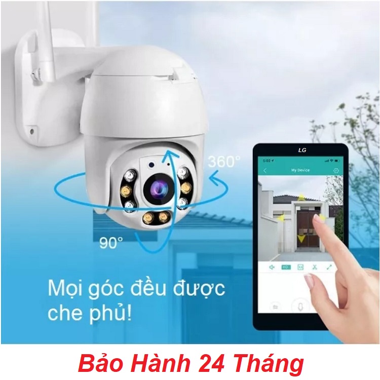 Camera Ngoài Trời IP Wifi V380 Pro, Xoay 360 Độ - Hỗ Trợ Xem Màu Ban Đêm - Phát Hiện Chuyển Động Thông Minh - BH 24Tháng
