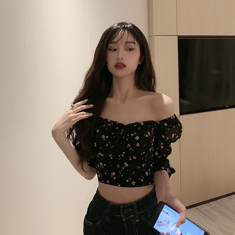 Áo Croptop Trễ Vai In Hoa Cho Nữ | BigBuy360 - bigbuy360.vn
