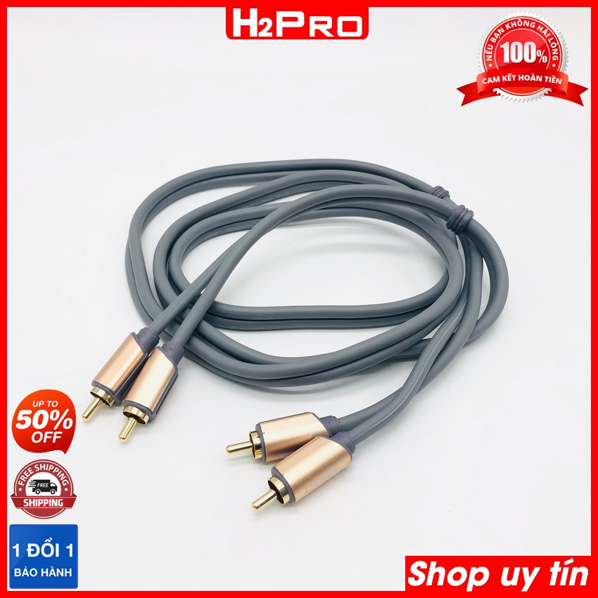 Dây Av 2 Ra 2 Hoa Sen Choseal Aq5208 Cao Cấp Bằng Đồng, Dây Av 2 Đầu Dài 1.5M, 3M, 5M, 10M-H2Pro Tech