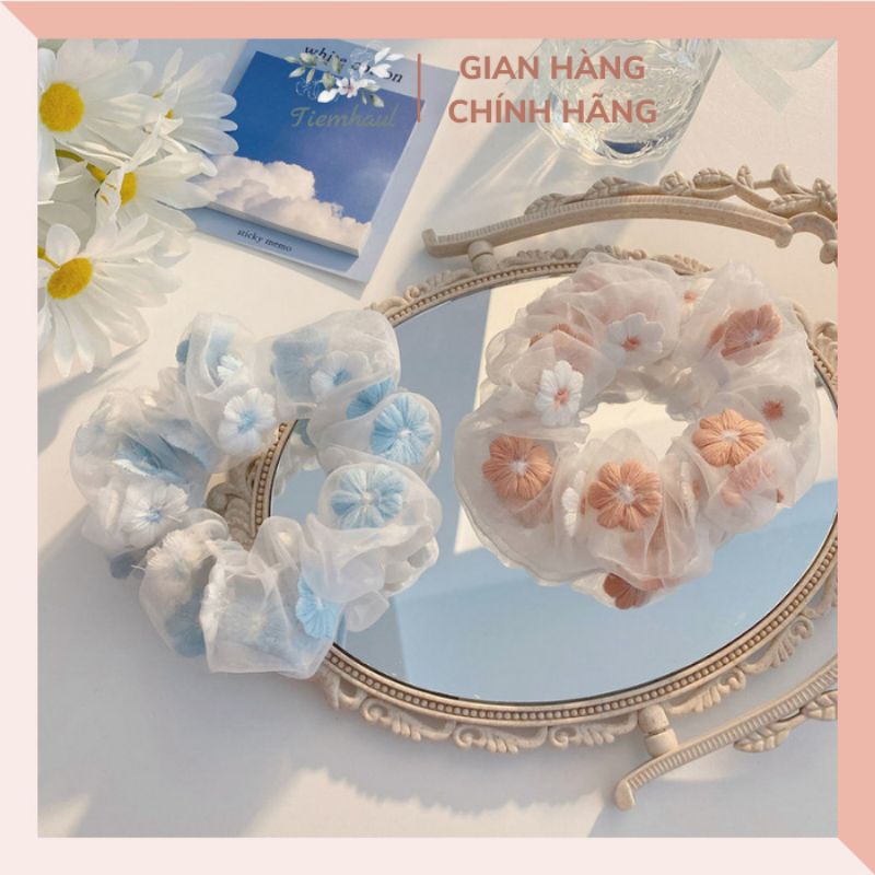 Chun buộc tóc đeo tay scrunchies hàn quốc,chun vải buộc tóc scrunchies 1k giao ngẫu nhiên