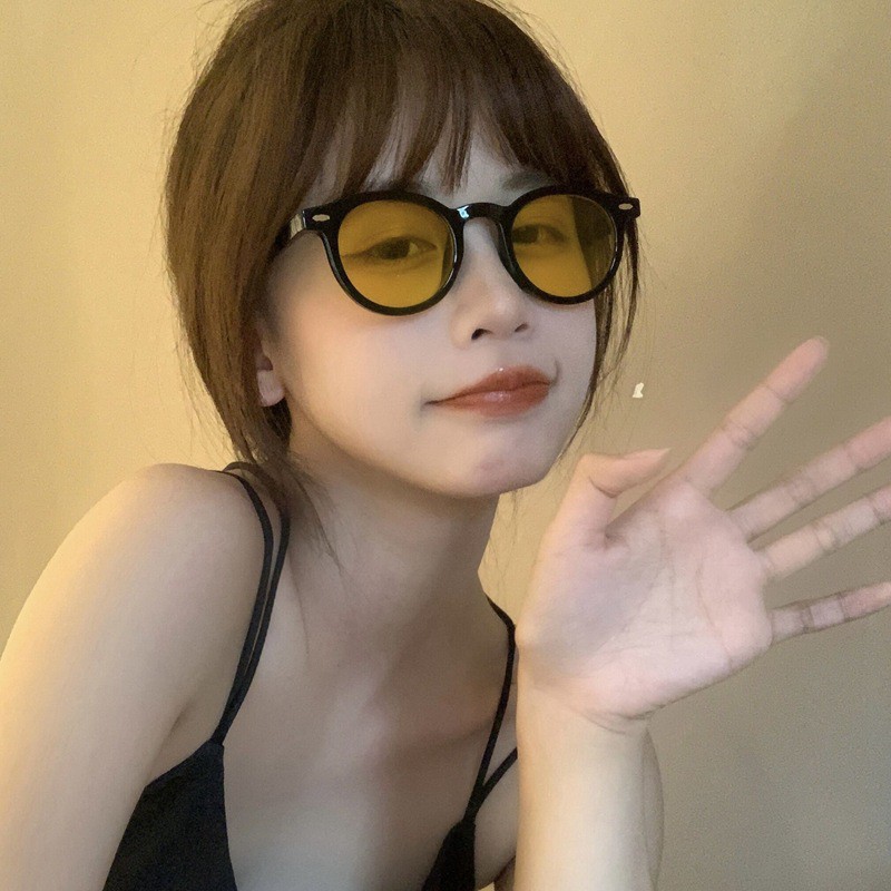 Mắt kính tròn thời trang nhiều màu sắc phong cách retro dành cho nữ