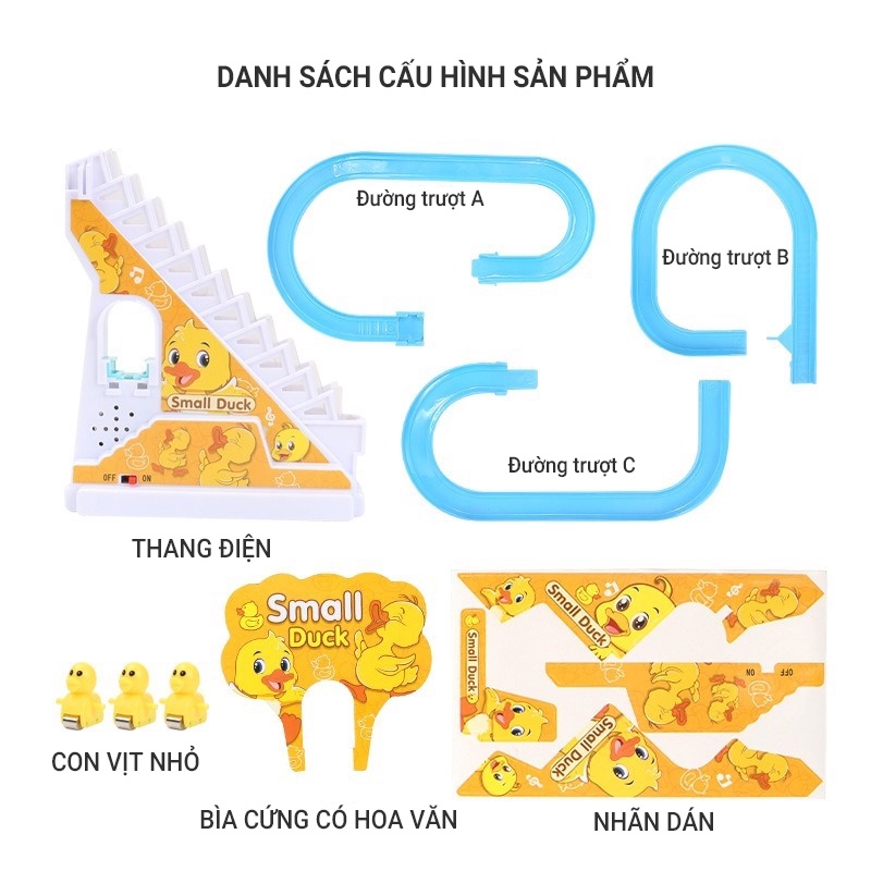 Bộ Đồ Chơi Lắp Ráp Đường Ray Trượt Cầu Thang Hình Chú Vịt Có Nhạc Dành Cho Trẻ Em GYLMY51