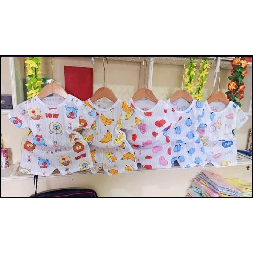 Bộ cotton giấy cộc tay, ngắn tay cho bé trai, bé gái hàng loại 1.