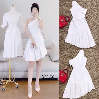 For You - Đầm thiết kế cao cấp / đầm dự tiệc/ đầm lệch vai/ đầm nhún eo V1172