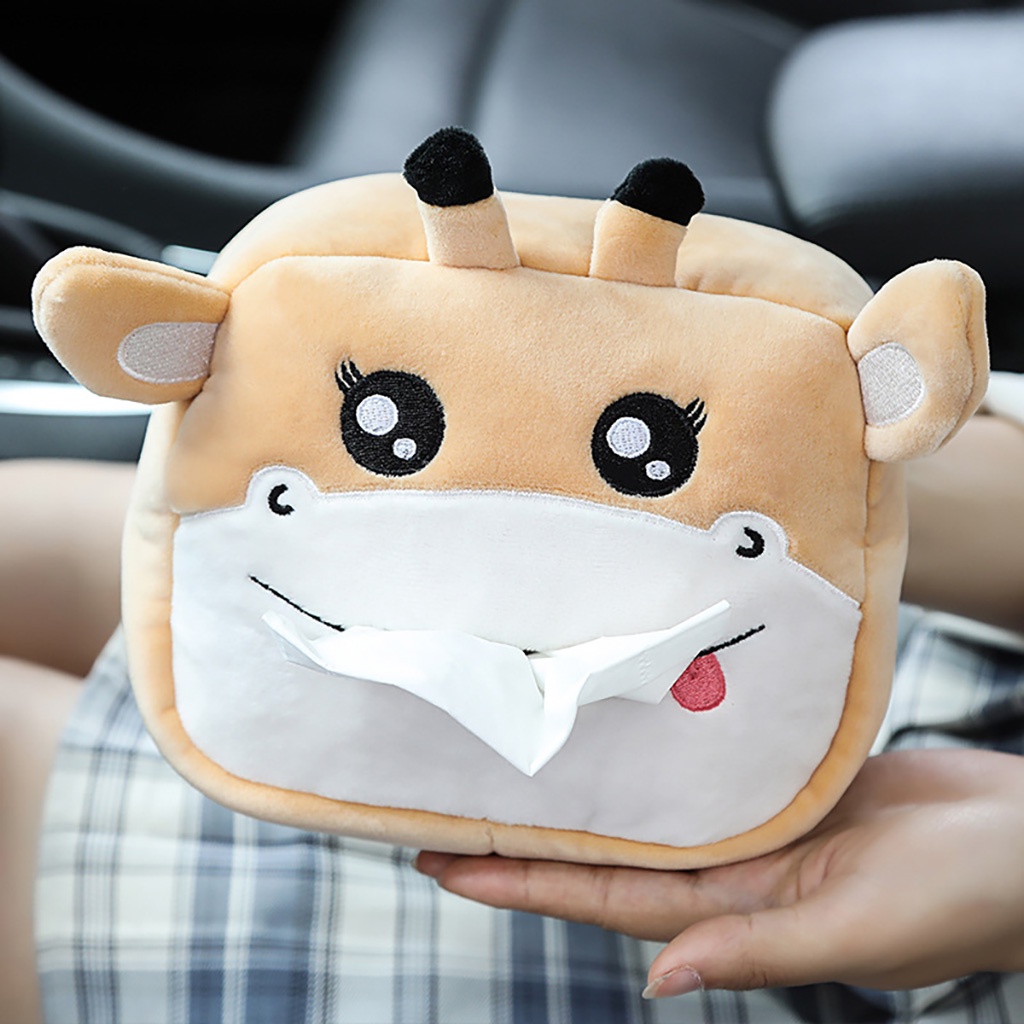 Túi Đựng Khăn Giấy Treo Sau Ghế Ô Tô Hình Thú Bông Hoạt Hình (dùng cho bịch nhỏ dưới 20cm)