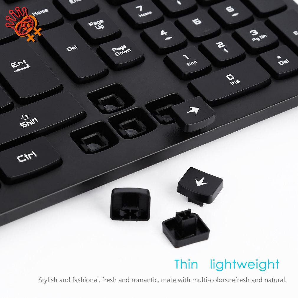 ✌Leshp Ultra-Thin Chocolate Wired Keyboard Desktop Office Home Games Slim Mute