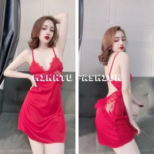 Váy Ngủ Sexy, Đầm Ngủ 2 Dây, Có Tăng Đơ, Phối Ren Chất Lụa Satin Phối Ren ( Kèm Quần ), Hàng May Kỹ Form Chuẩn Size Dưới | BigBuy360 - bigbuy360.vn