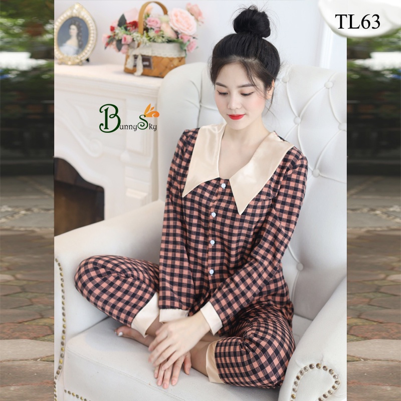 [BunnySky] ĐỒ BỘ MẶC NHÀ, ĐỒ BỘ NỮ, QUẦN ÁO MẶC NHÀ TAY DÀI HỌA TIẾT ĐẸP