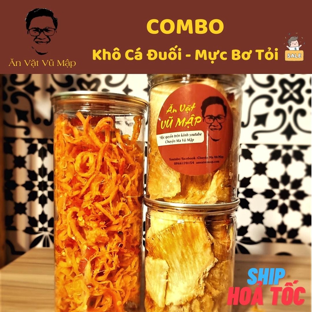 [ANVATVUMAP - NHÀ LÀM 100%] COMBO Khô Cá Đuối - Mực Bơ Tỏi Thơm Ngon Hấp Dẫn (Giá Ưu Đãi) | BigBuy360 - bigbuy360.vn