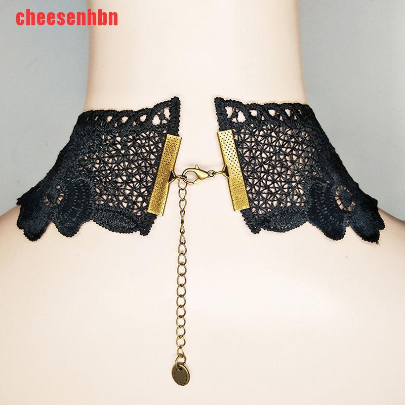 [cheesenhbn]Women Black Lace Necklace Collar Choker Victorian Vintage Gothic Chain Pendant